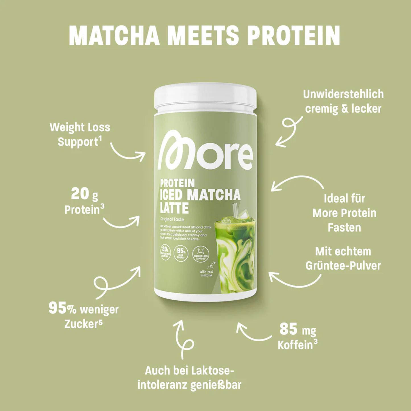 MORE Protein Iced Matcha Latte 500g