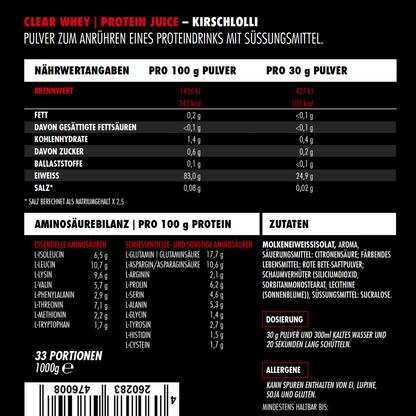 BIG ZONE Clear Whey Protein Juice 1000g