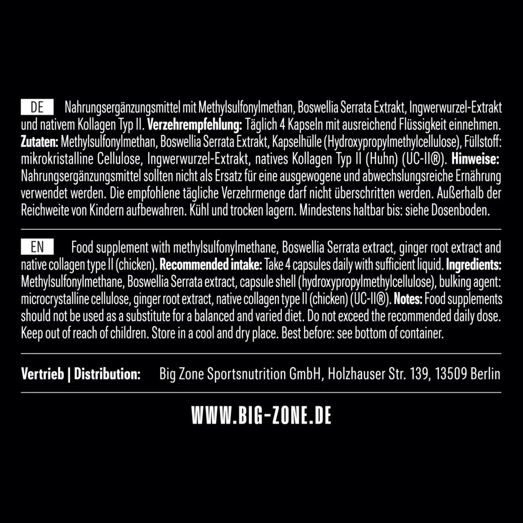 BIG ZONE Joint Protect 2.0 120 Kapseln (Kollagen)