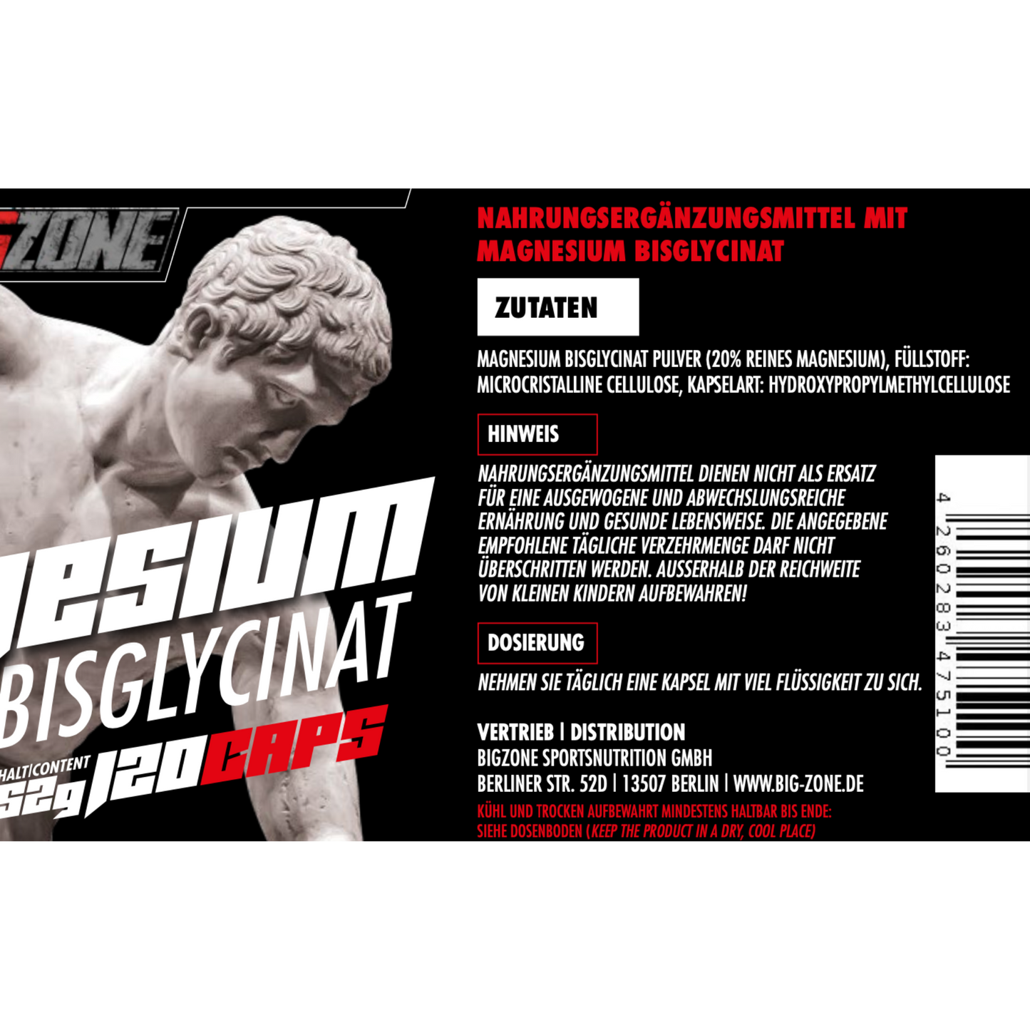 BIG ZONE Magnesium Bisglycinat 240 Kapseln