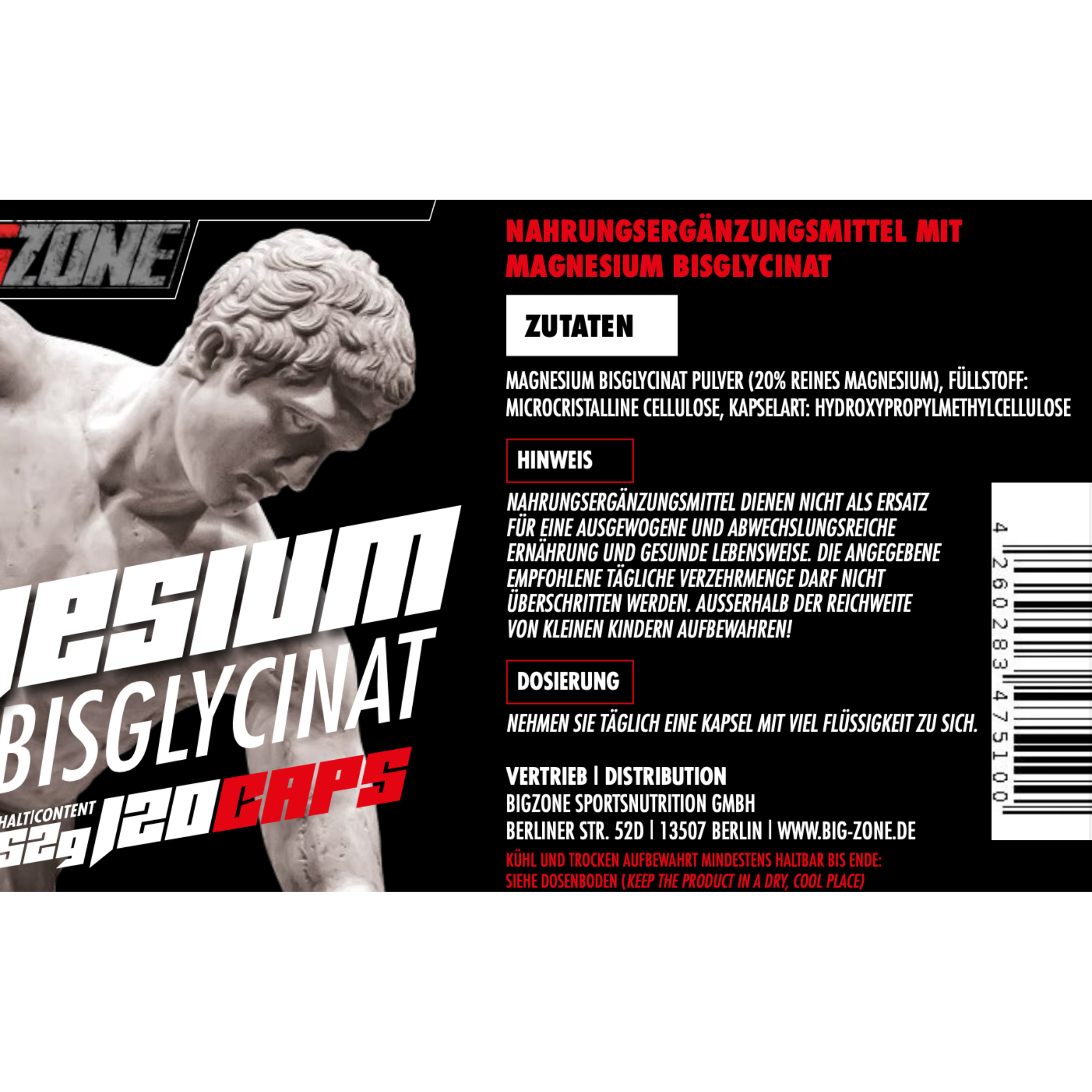 BIG ZONE Magnesium Bisglycinat 240 Kapseln