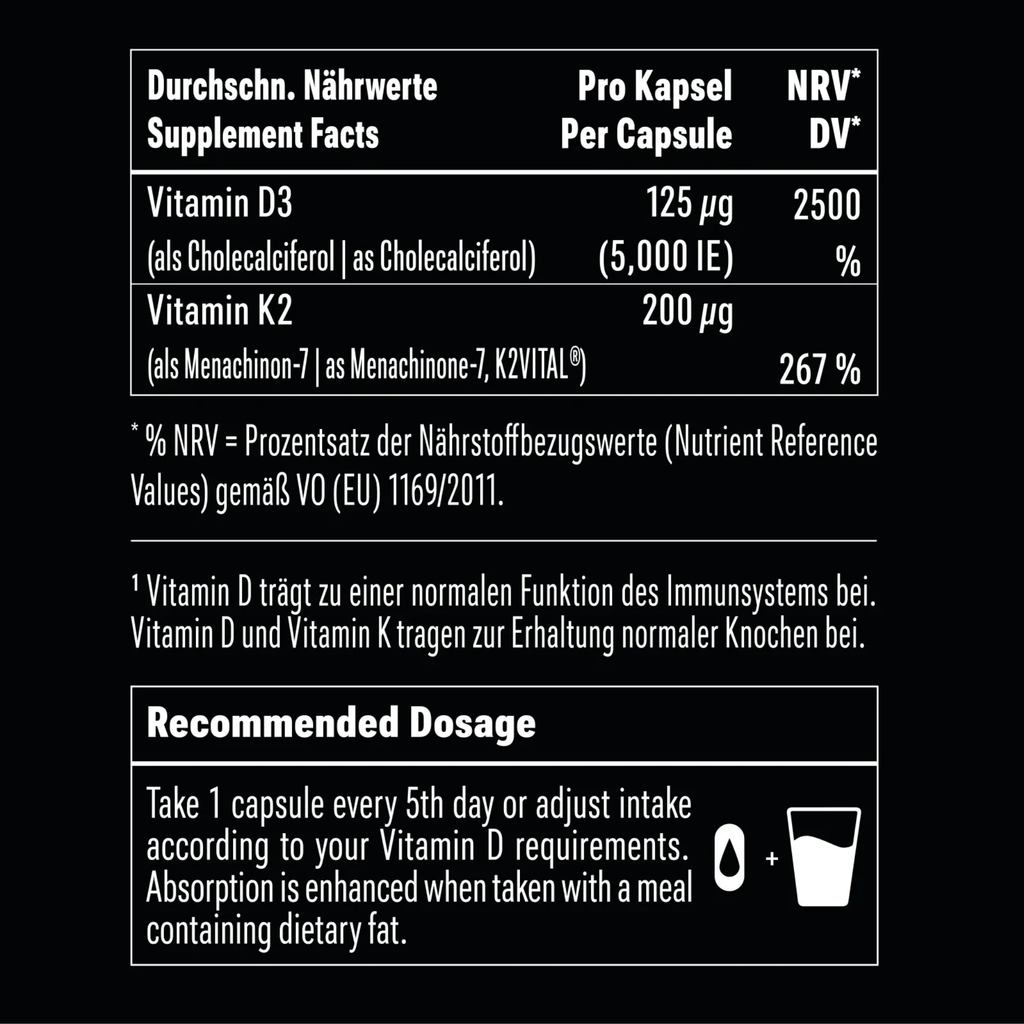 BIG ZONE Vitamin D3 + K2 Liquid Caps 90 Kapseln
