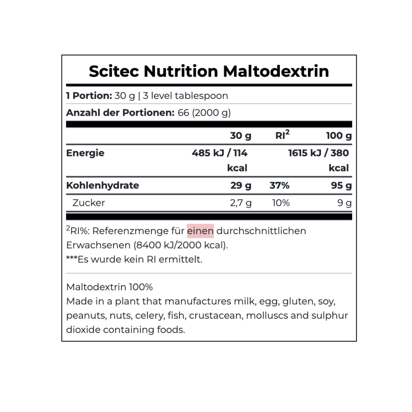 SCITEC NUTRITION Maltodextrin 2000g